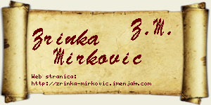 Zrinka Mirković vizit kartica